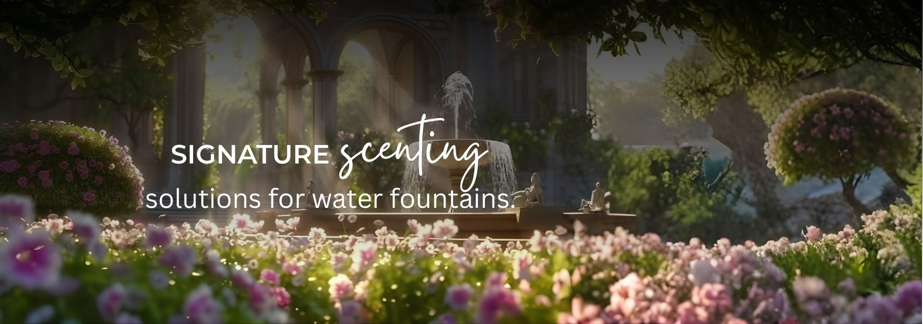 Commercial water feature scent for hospitality spaces