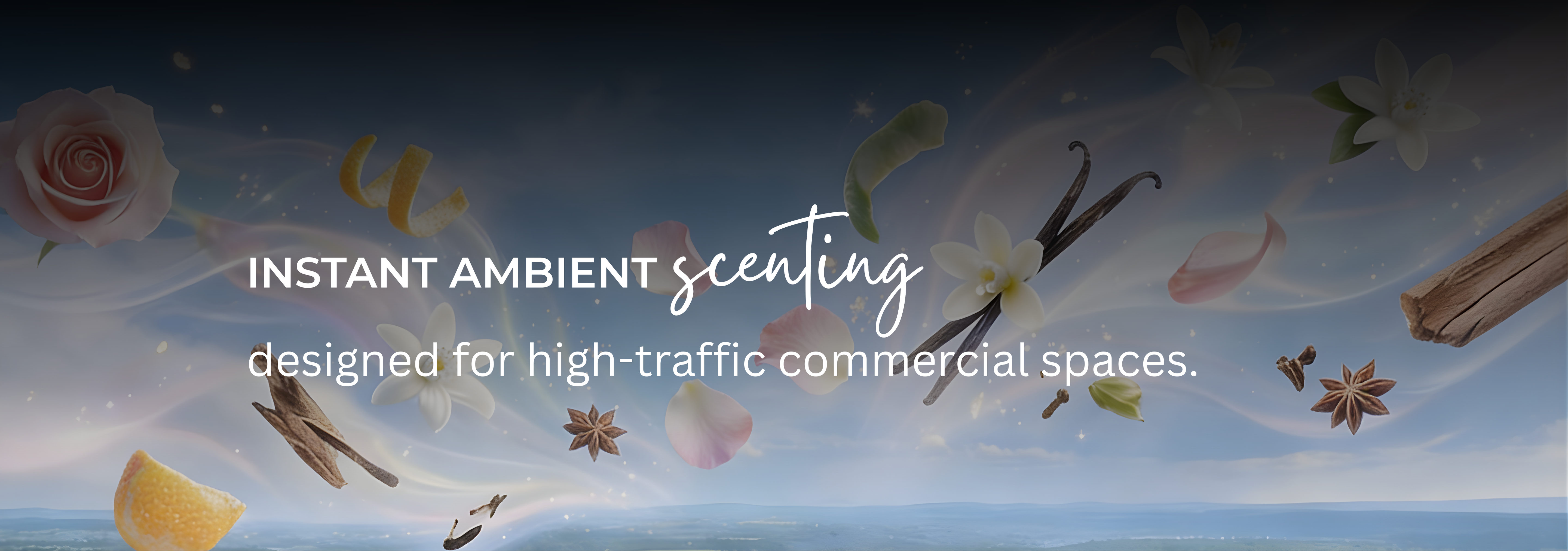 Ambient air fragrance solution for commercial buildings